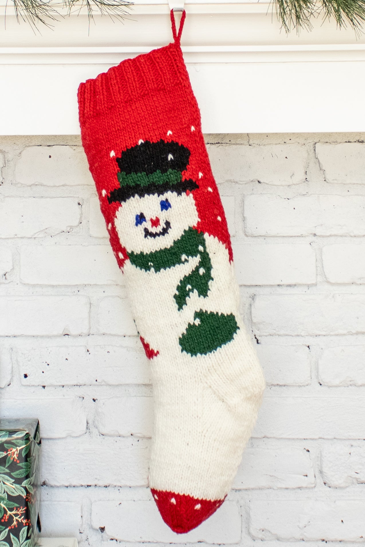 Personalized Wool Snowman Christmas Stocking