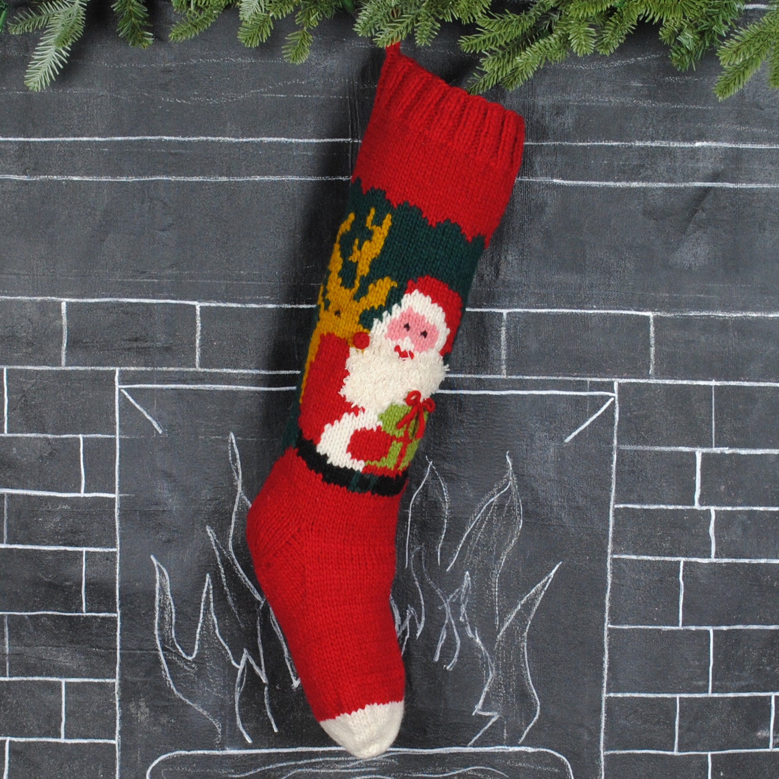 Santa Reindeer Christmas Stocking