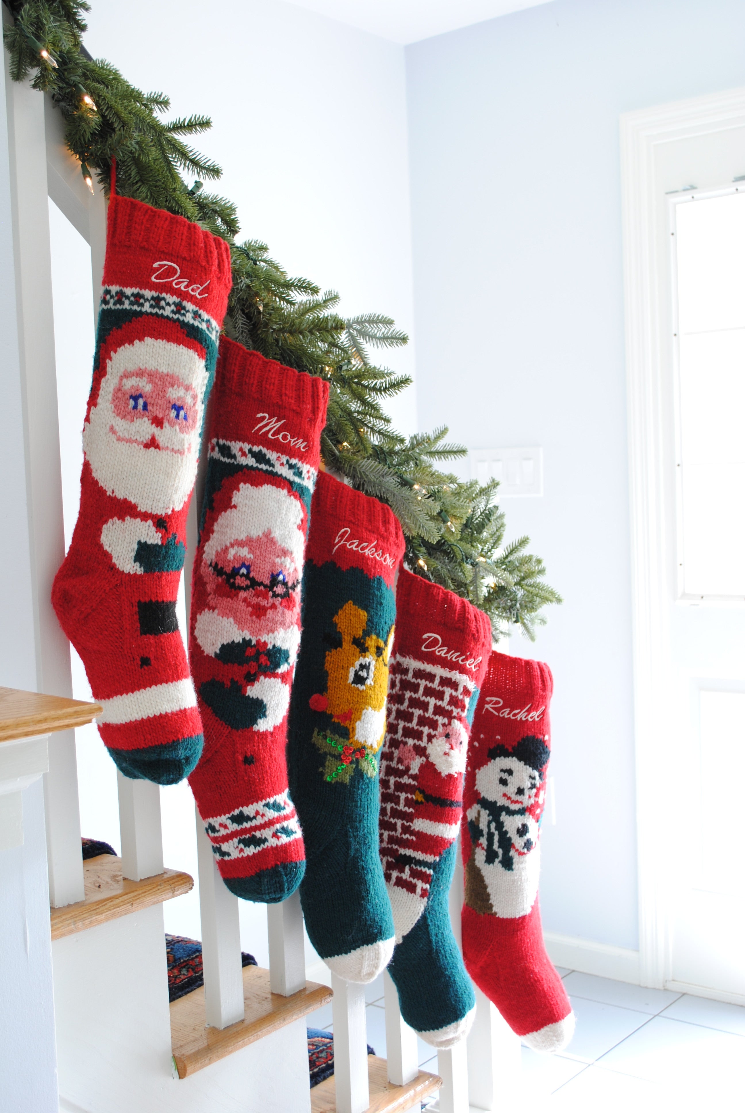 Mary Maxim Hand Knit Santa Christmas Stocking