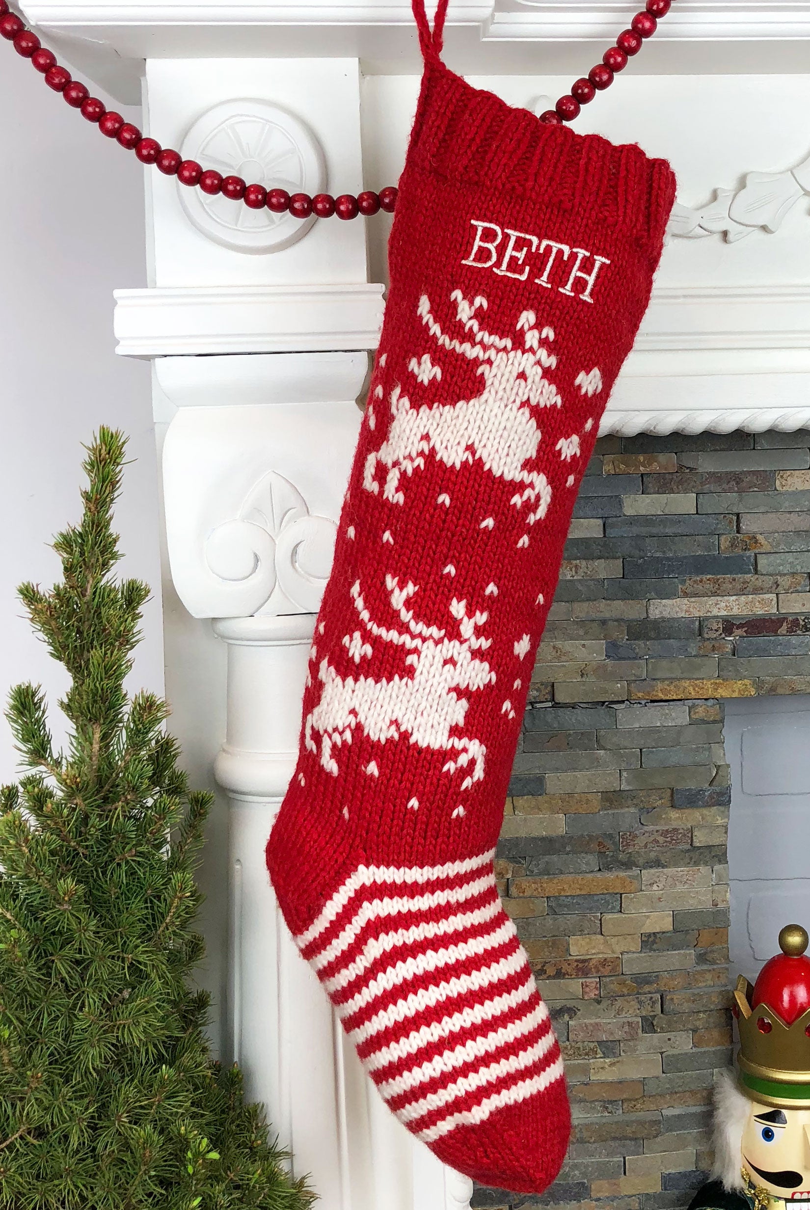 Red Deer Christmas Stocking