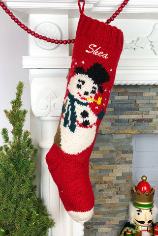 Red Frosty Christmas Stocking