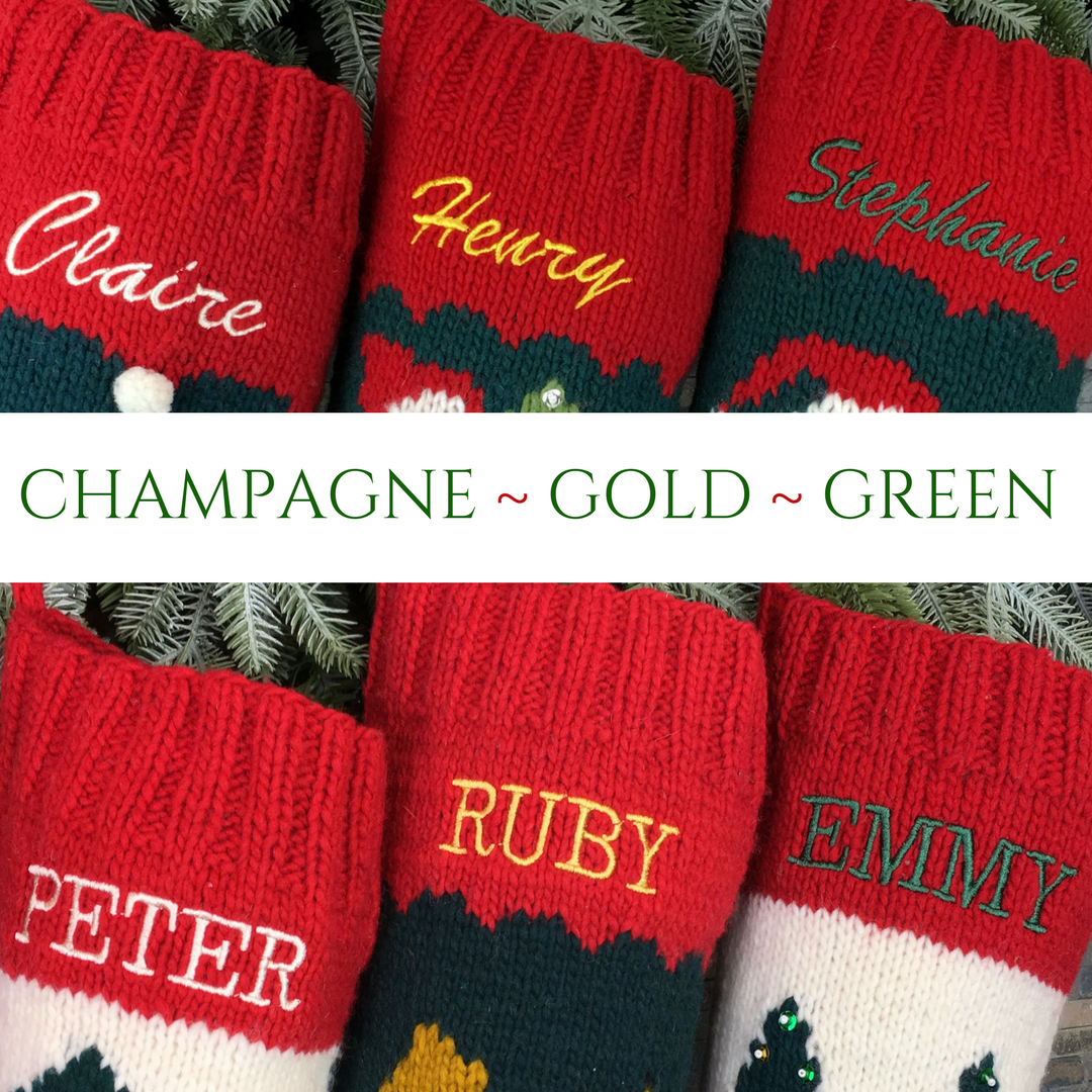 Personalized Christmas Stocking Hand Knit Wool