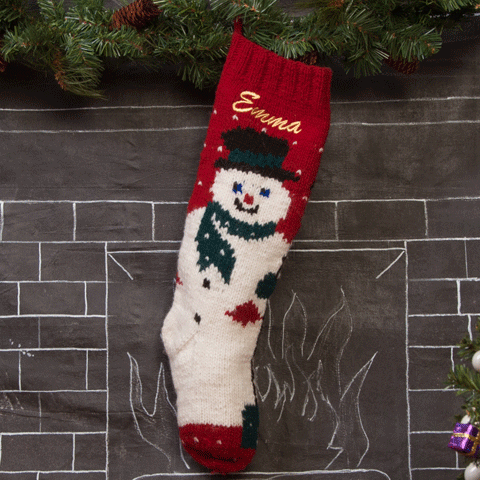 Personalized Wool Snowman Christmas Stocking