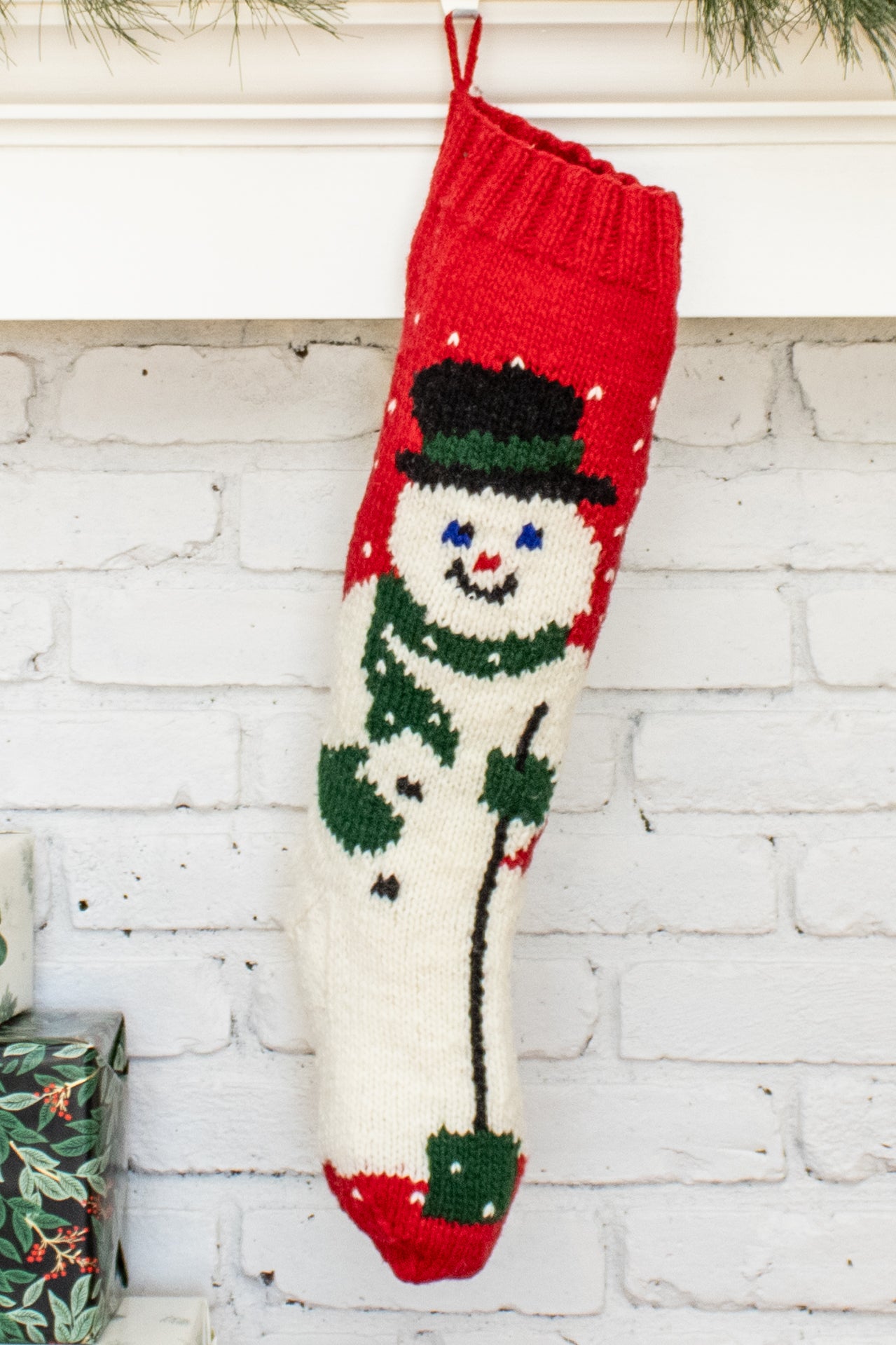 Personalized Wool Snowman Christmas Stocking
