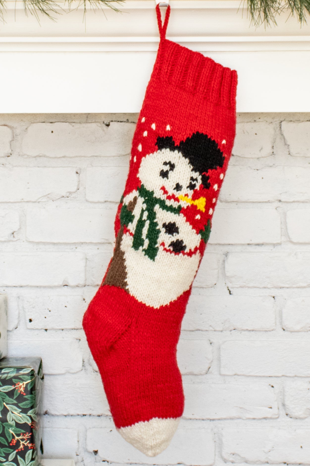 Red Frosty Christmas Stocking