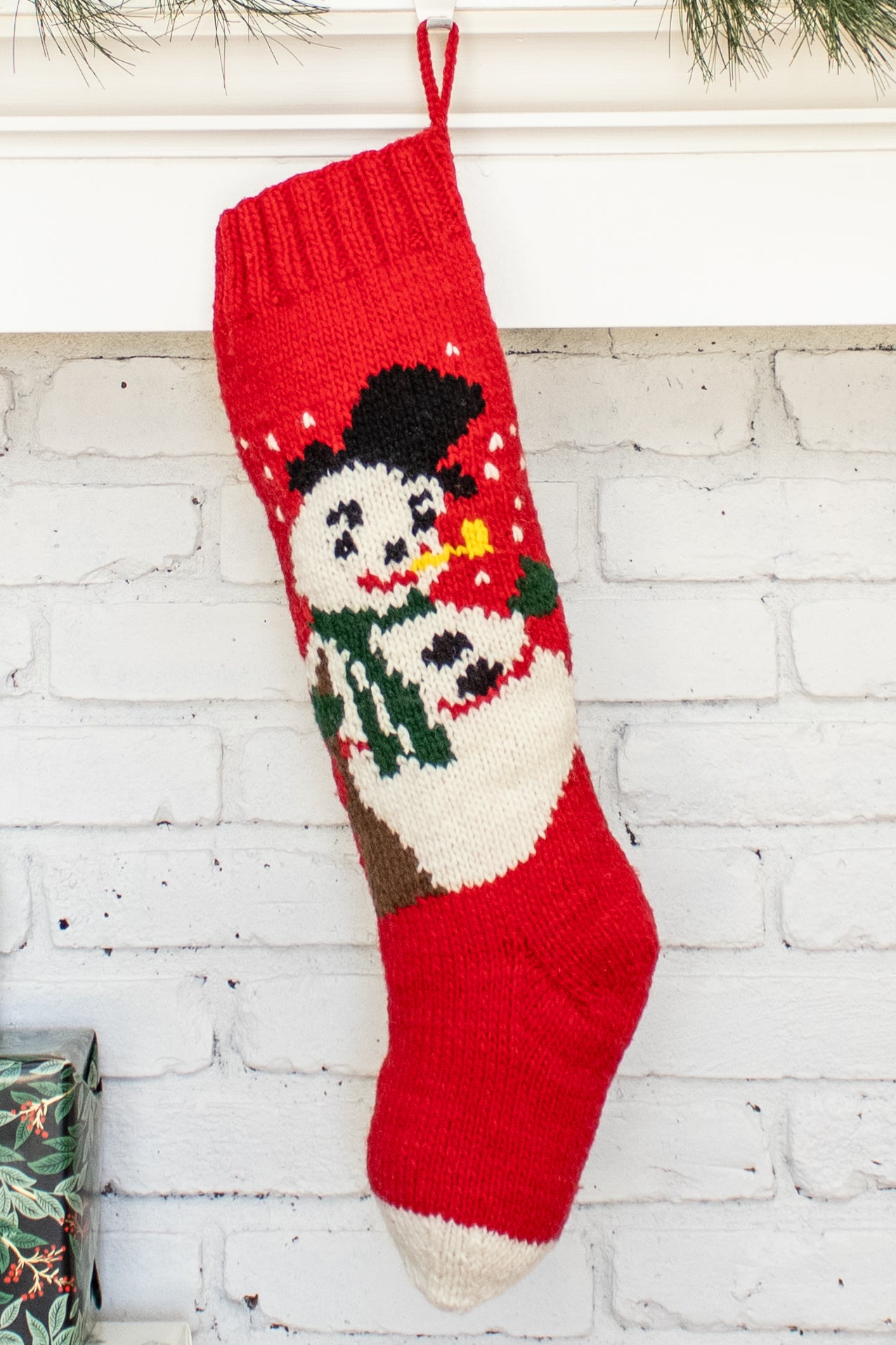 Red Frosty Christmas Stocking