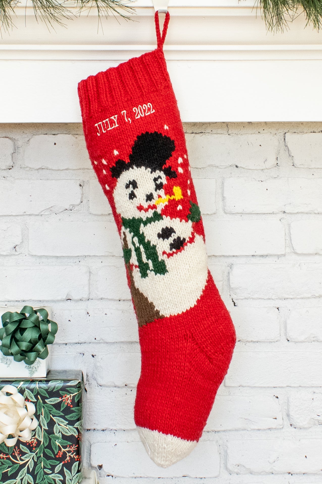 Red Frosty Christmas Stocking