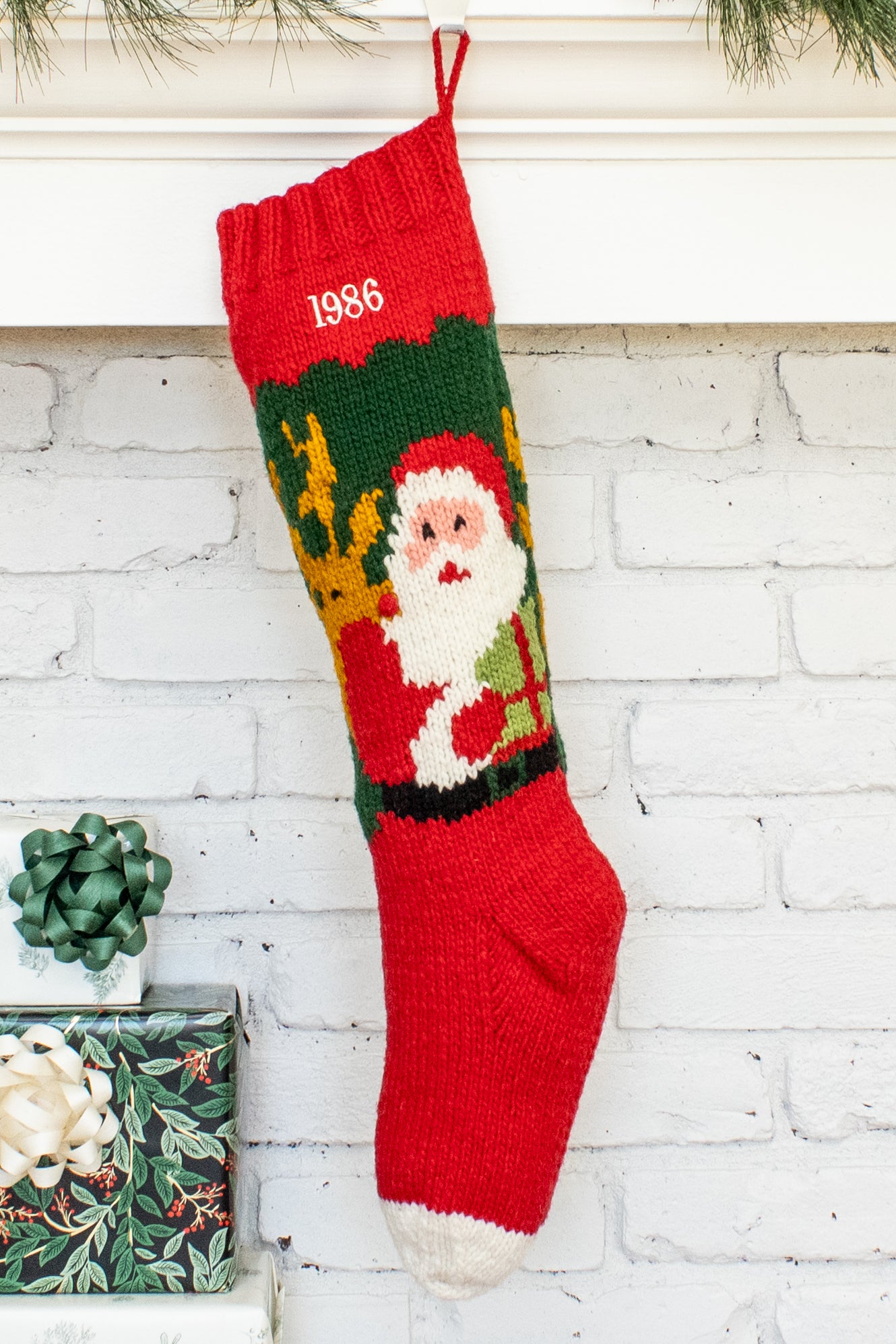 Santa Reindeer Christmas Stocking