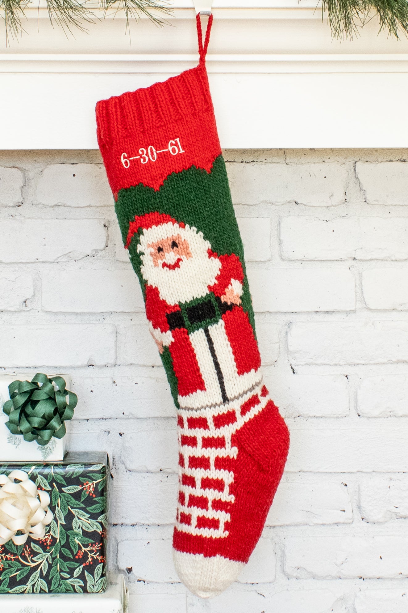 Kris Kringle Down The Chimney Christmas Stocking