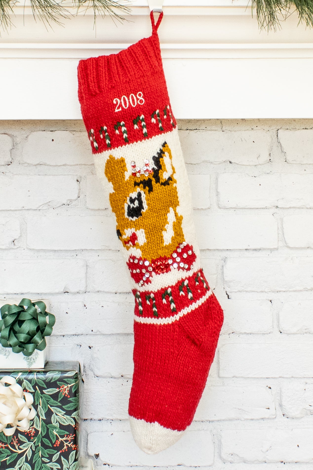 Clarice Reindeer Christmas Stocking