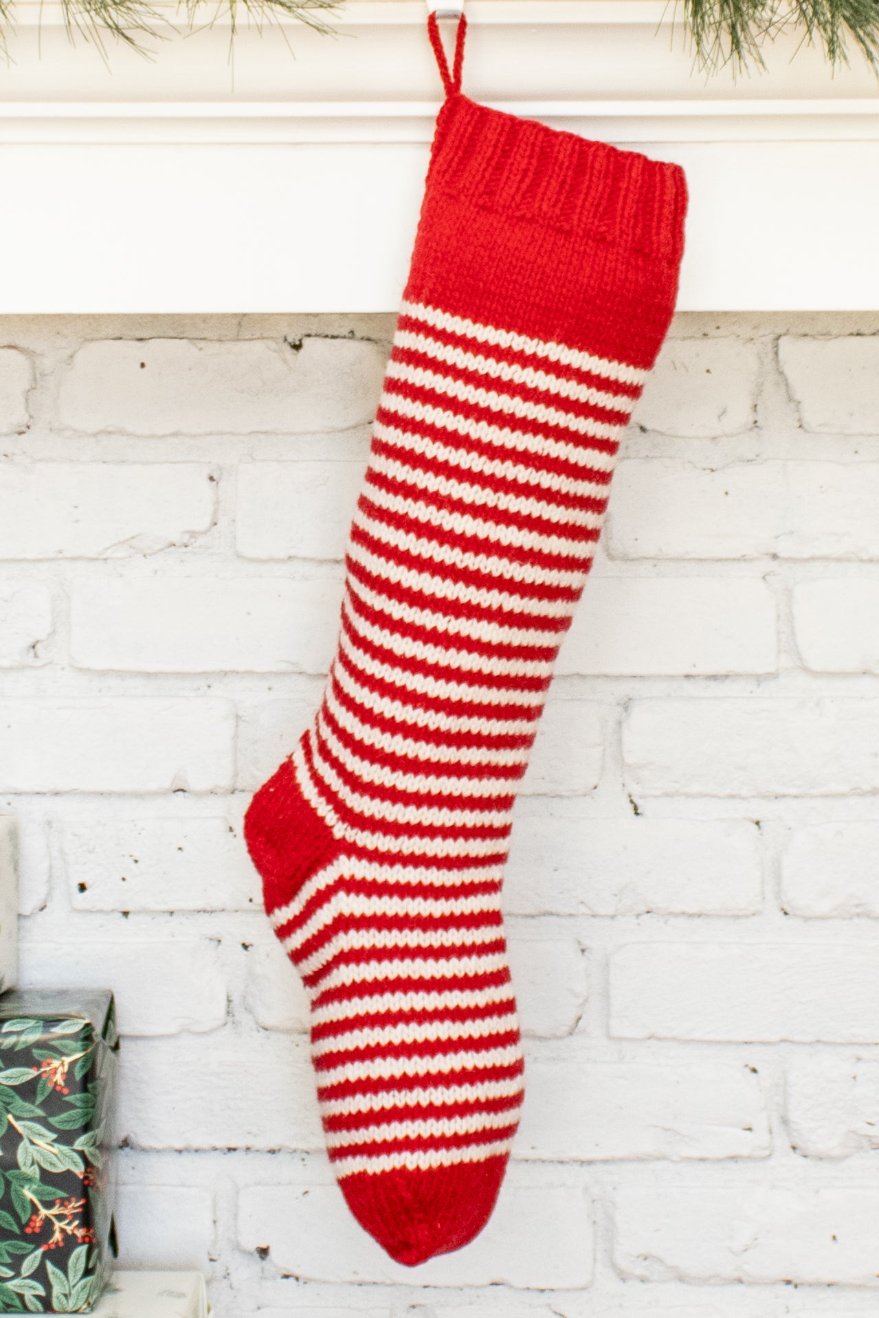 Red & White Striped Christmas Stocking