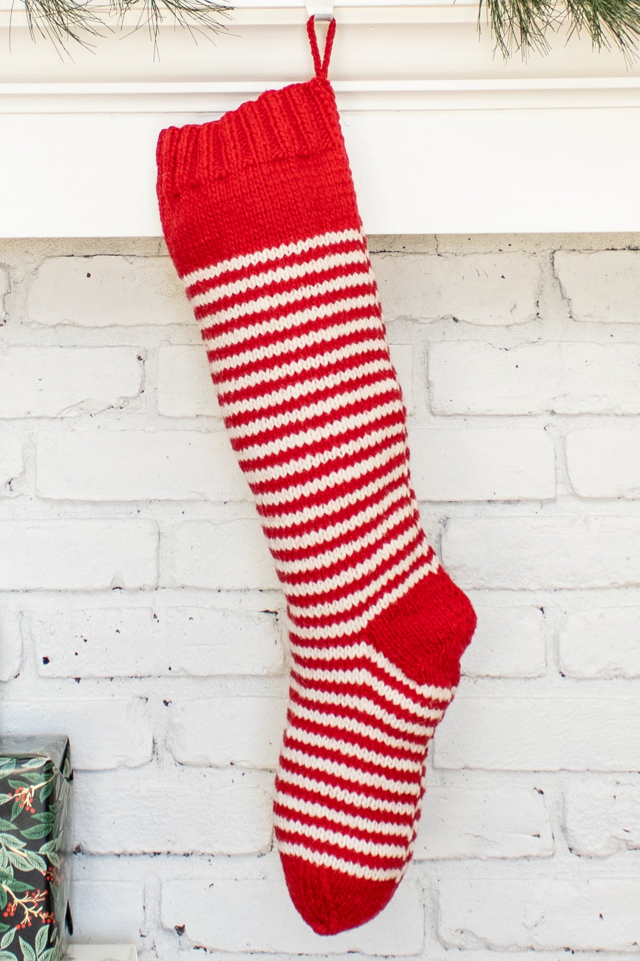 Red & White Striped Christmas Stocking