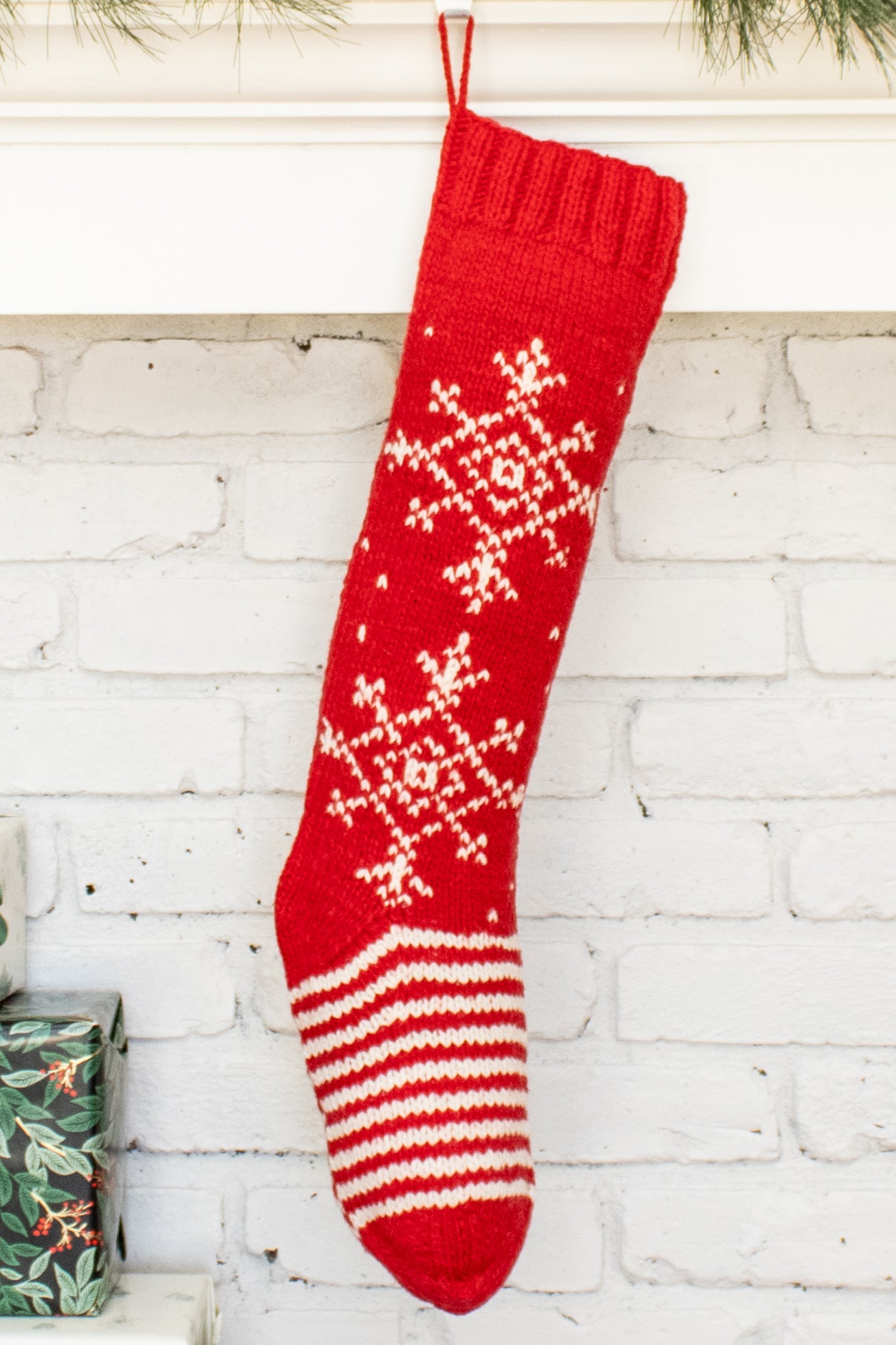 Red Snowflake Christmas Stocking