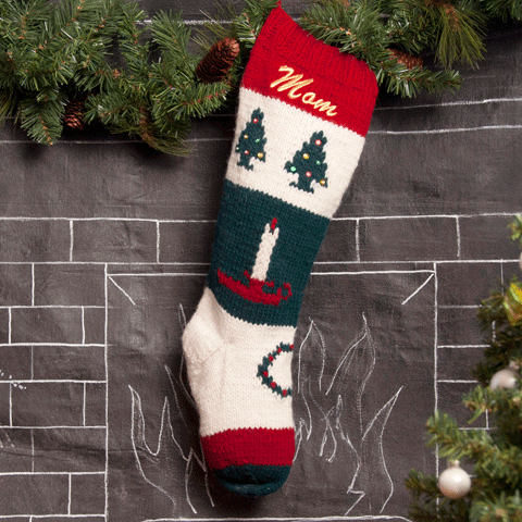 Personalized Candle Christmas Stocking – Hand Knit Holiday