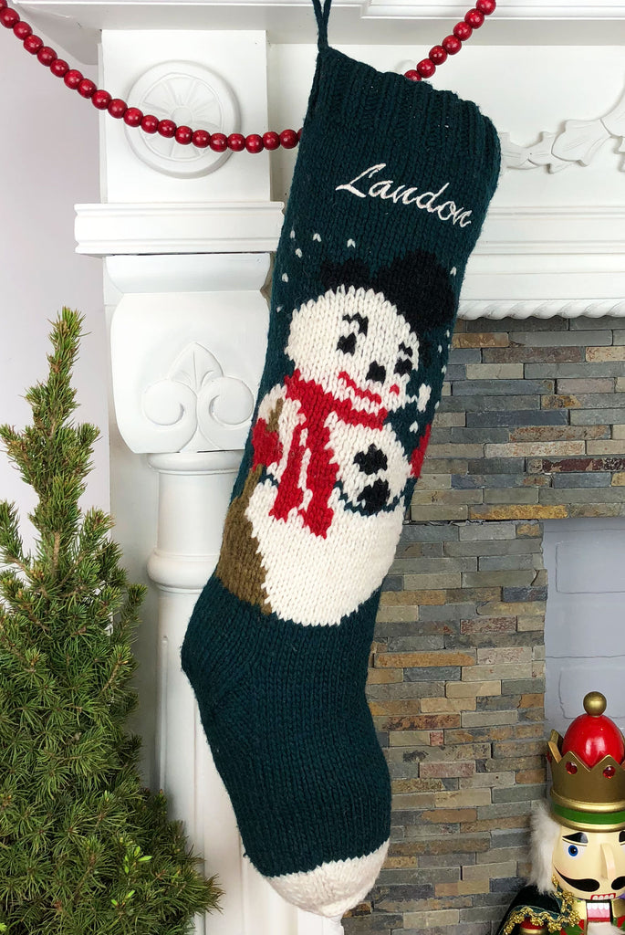 Green Frosty Personalized Christmas Stocking