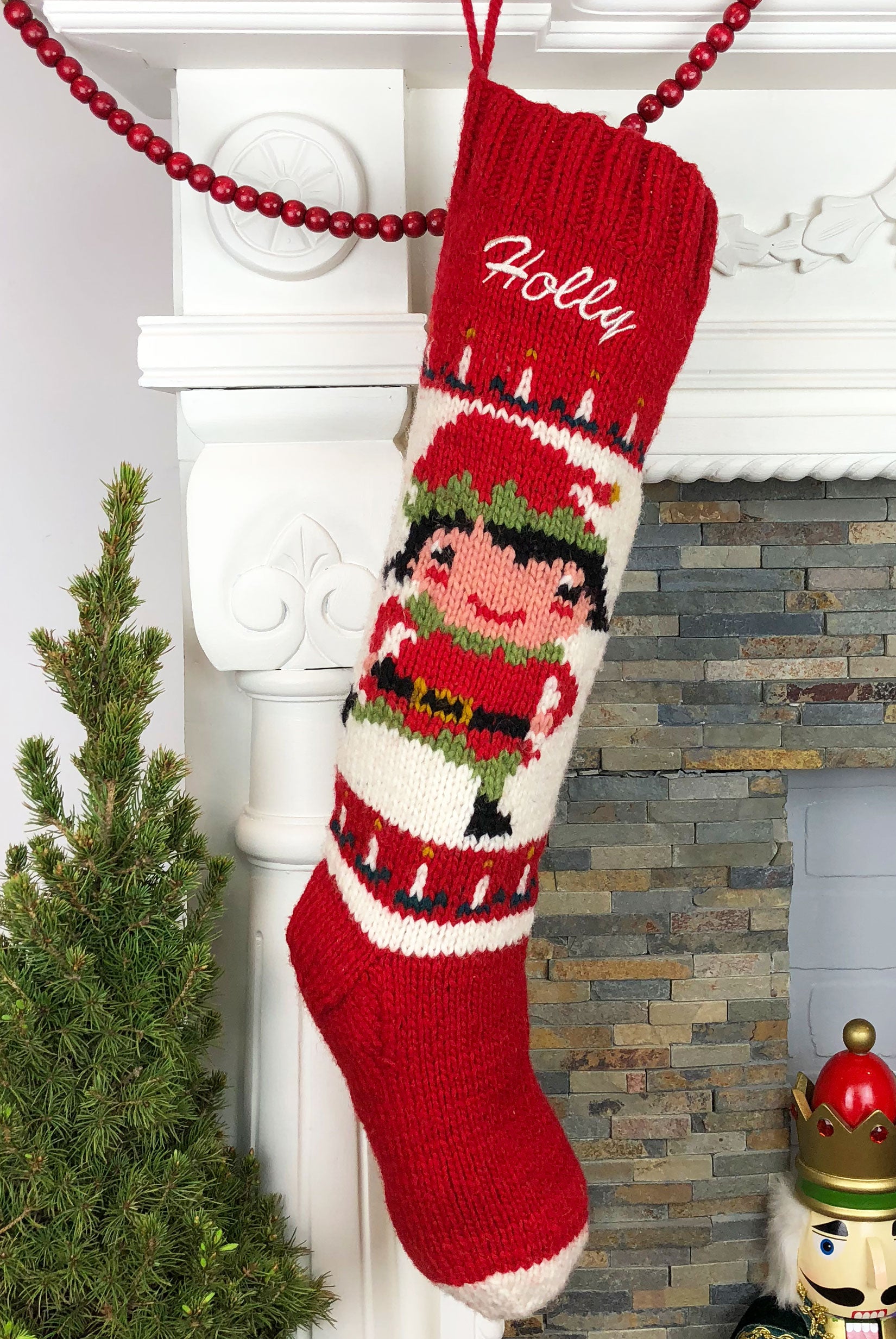 Jolly Elf Girl Personalized Christmas Stocking