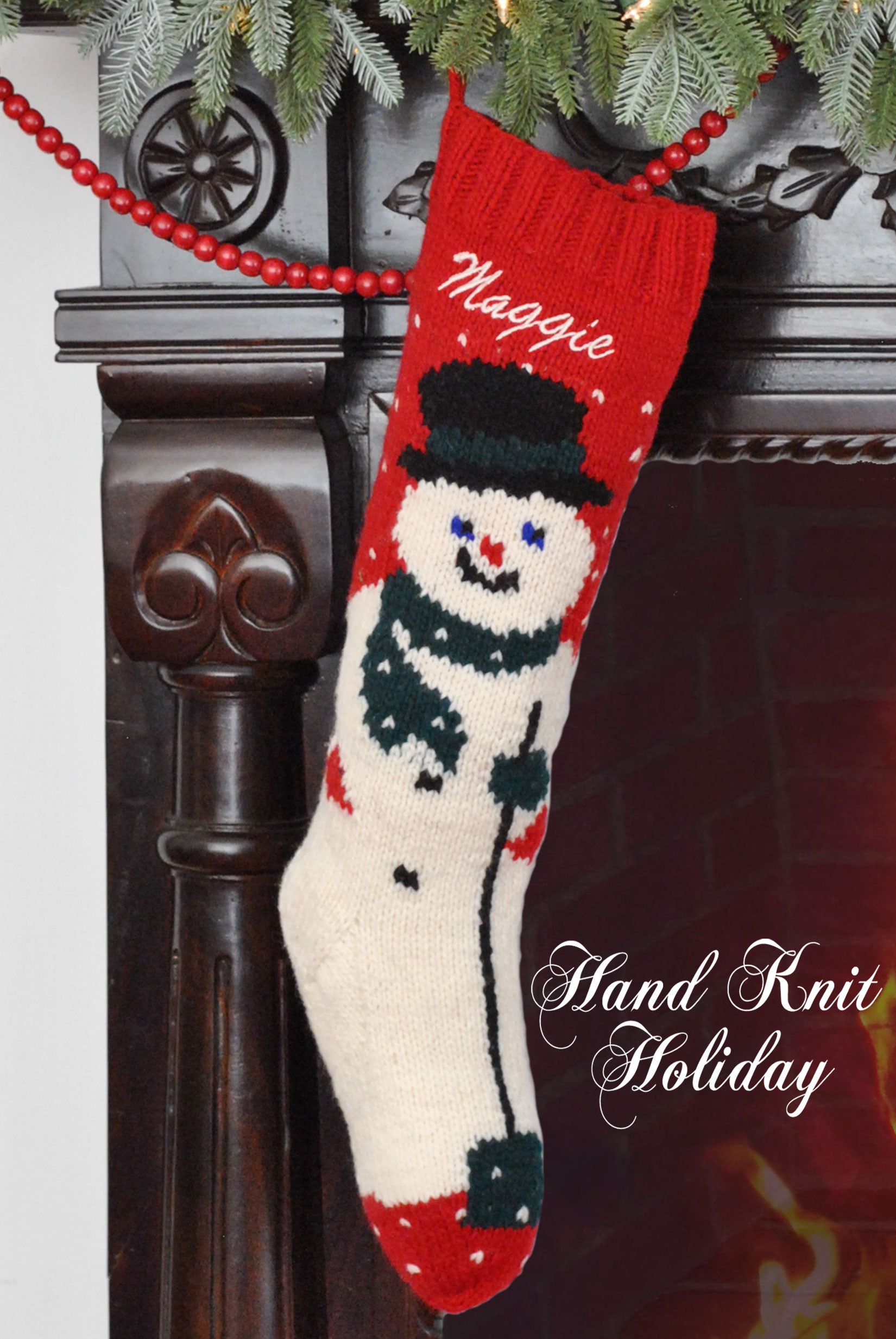 Personalized Wool Snowman Christmas Stocking