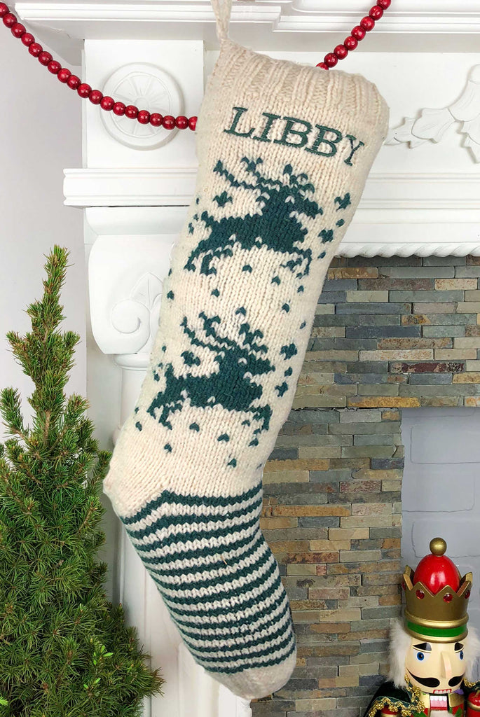 Personalized Christmas Stocking White Deer