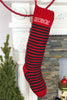 red Green Striped Personalized Christmas Stocking