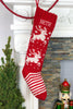 Red Reindeer Hand Knit Personalized Christmas Stocking
