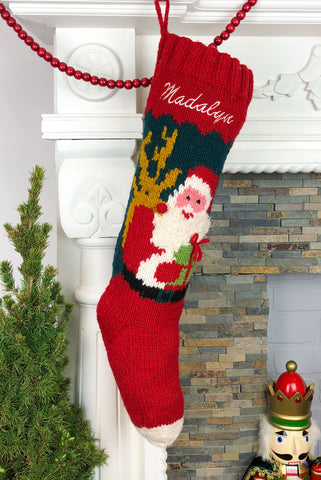 Santa Reindeer Christmas Stocking