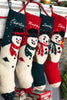 hand knit snowman stocking