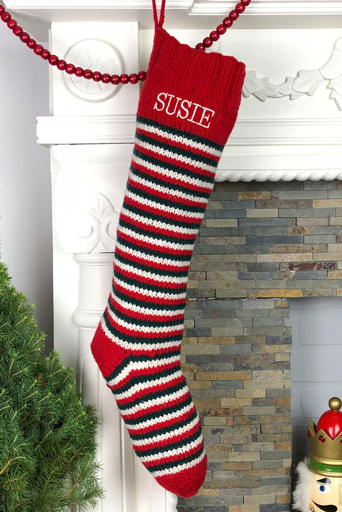 Striped Personalized Christmas Stocking