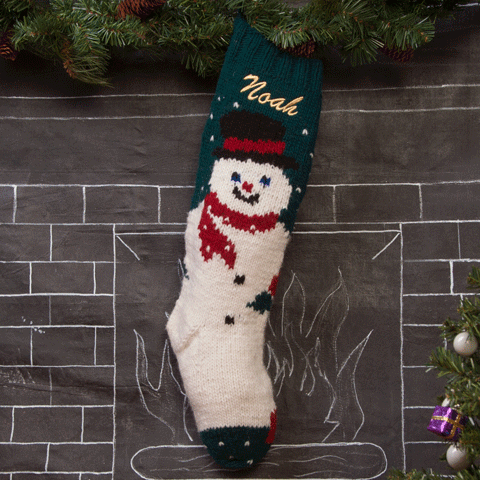 Knit wool Christmas stocking